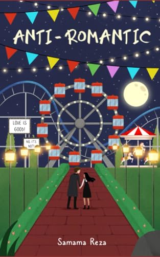 illustration of a couple holding hands in front of a ferris wheel