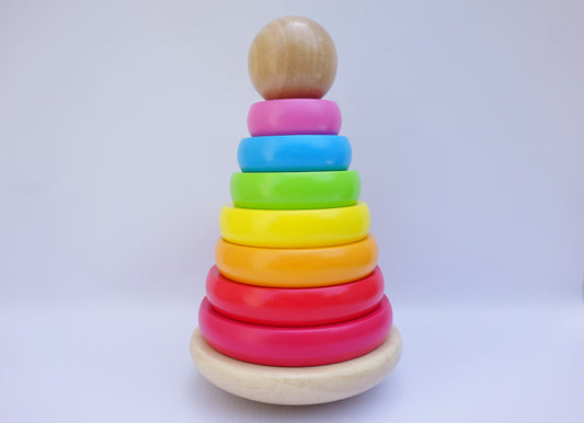 Rainbow Wooden Ring Stacker