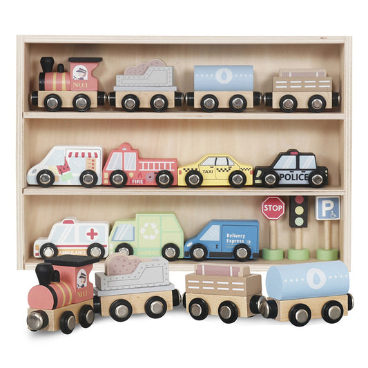Wooden Car Playset