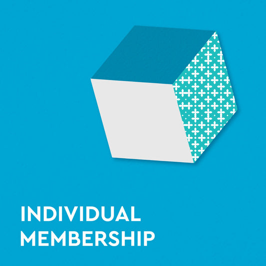 poster for individual membership with a blue background